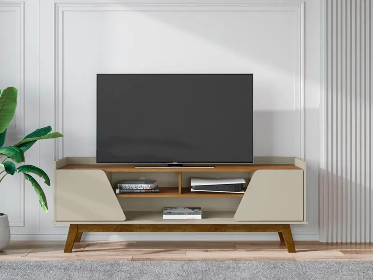 Bogardus 63" TV Stand - Off-White/Nature