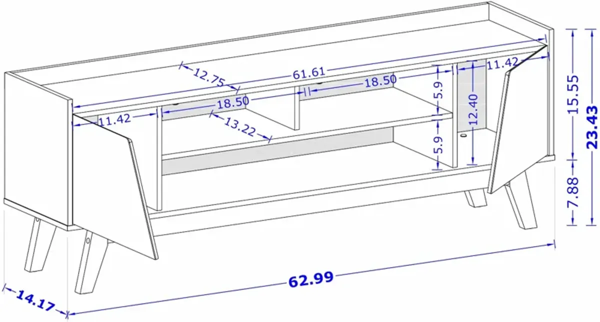 Bogardus 63" TV Stand -  Rustic Brown