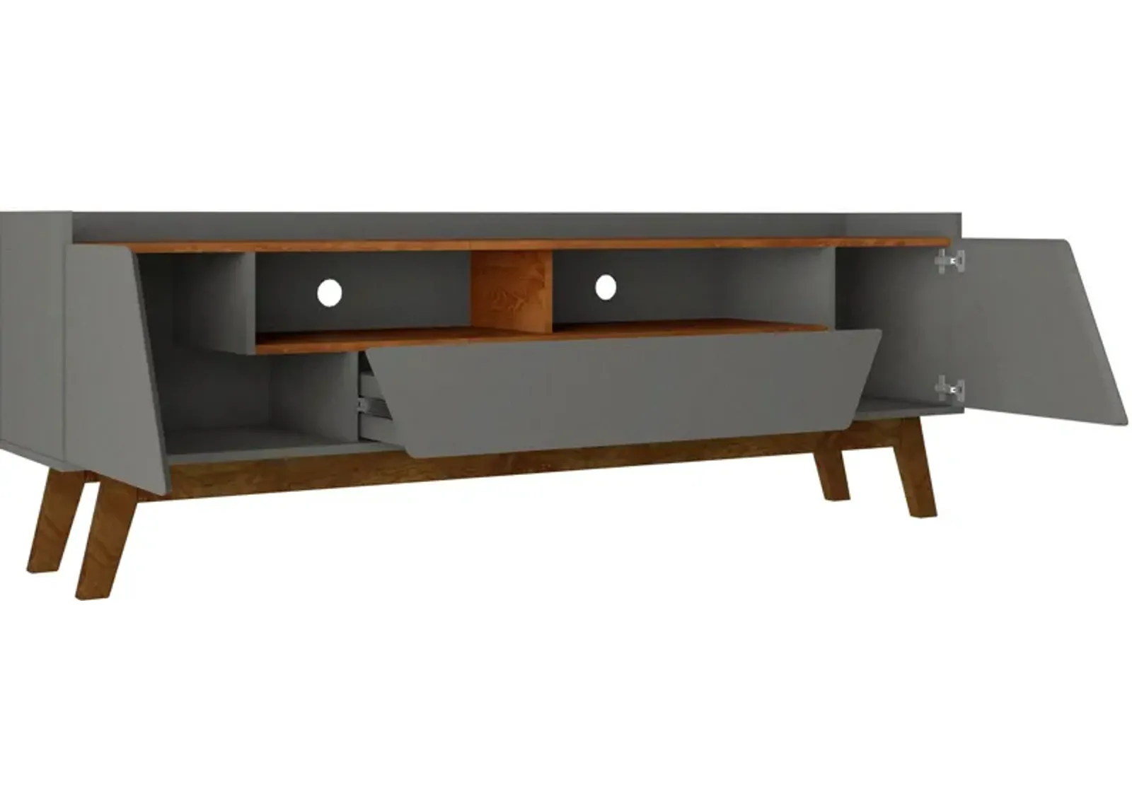 Bogardus 71" TV Stand - Gray/Nature