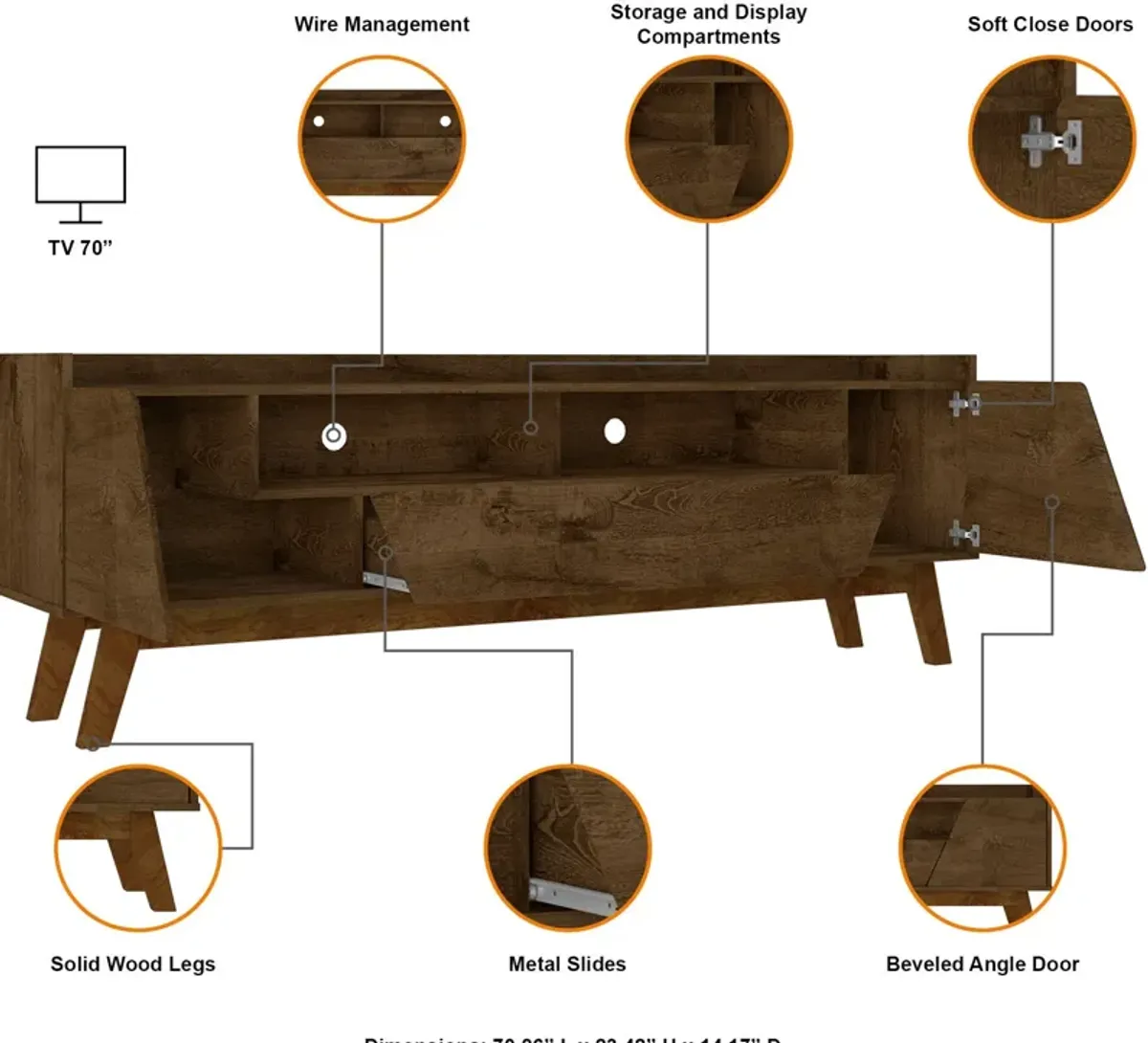 Bogardus 71" TV Stand -  Rustic Brown