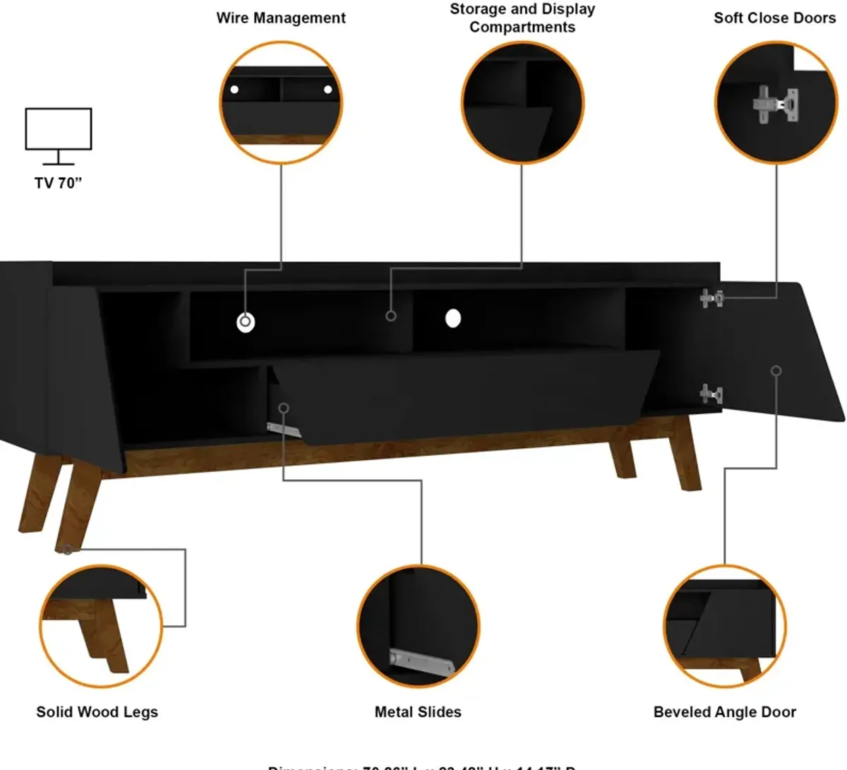 Bogardus 71" TV Stand -  Matte Black