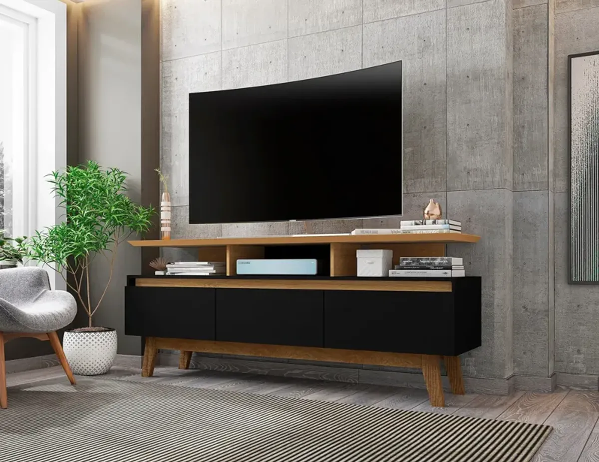 Valor 63" TV Stand - Black/Cinnamon