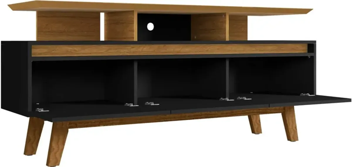 Valor 63" TV Stand - Black/Cinnamon