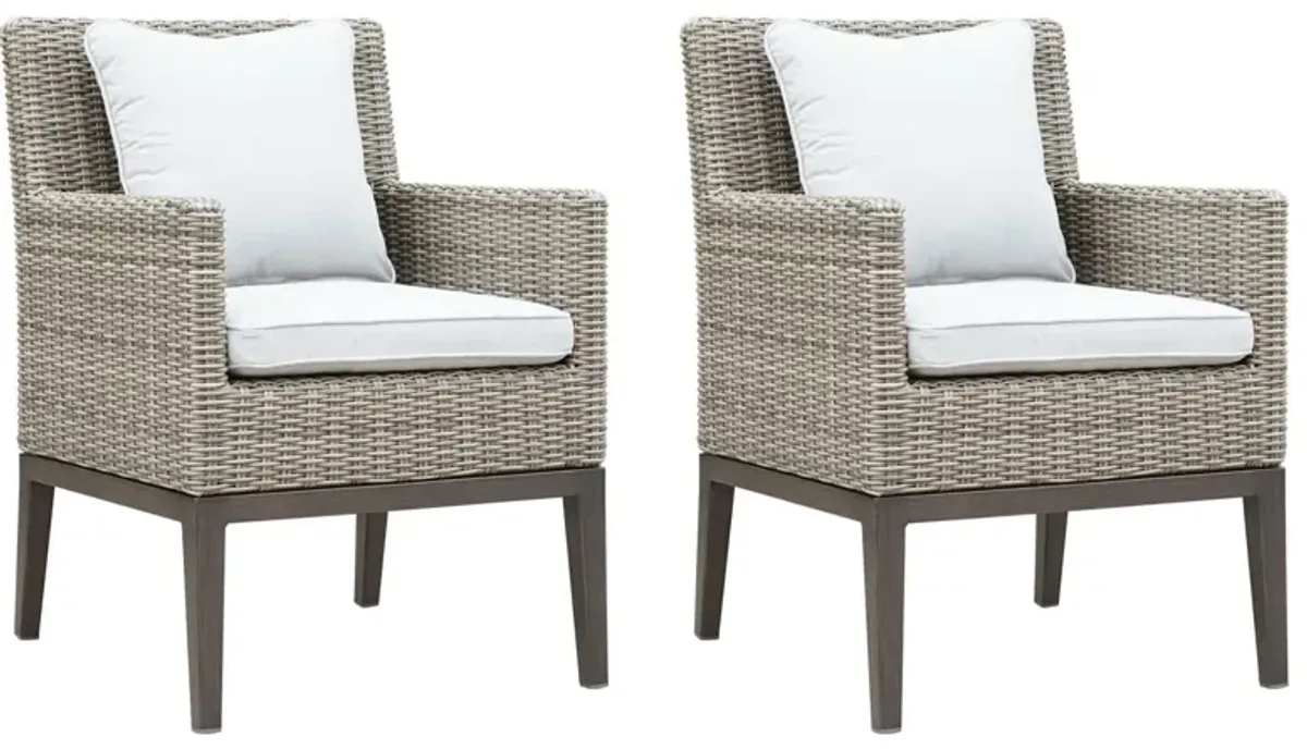 Caribbean Outdoor Set of 2 Dining Armchairs