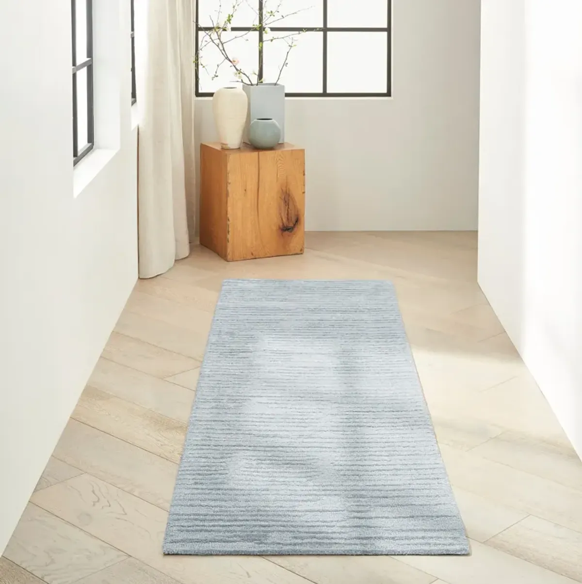 Linnea 2' x 8' Runner Area Rug - Light Blue