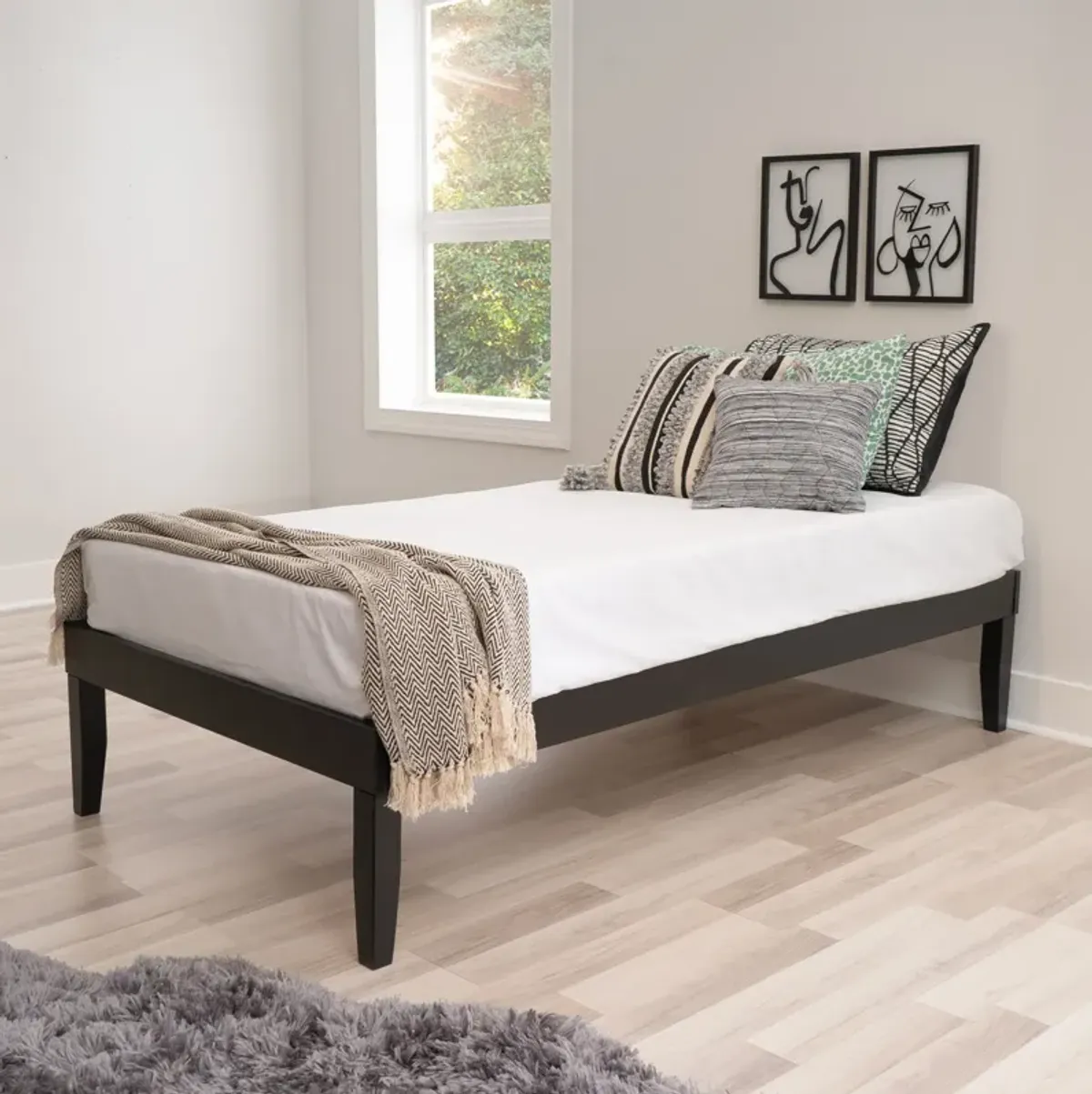 Elna Twin Platform Bed - Black