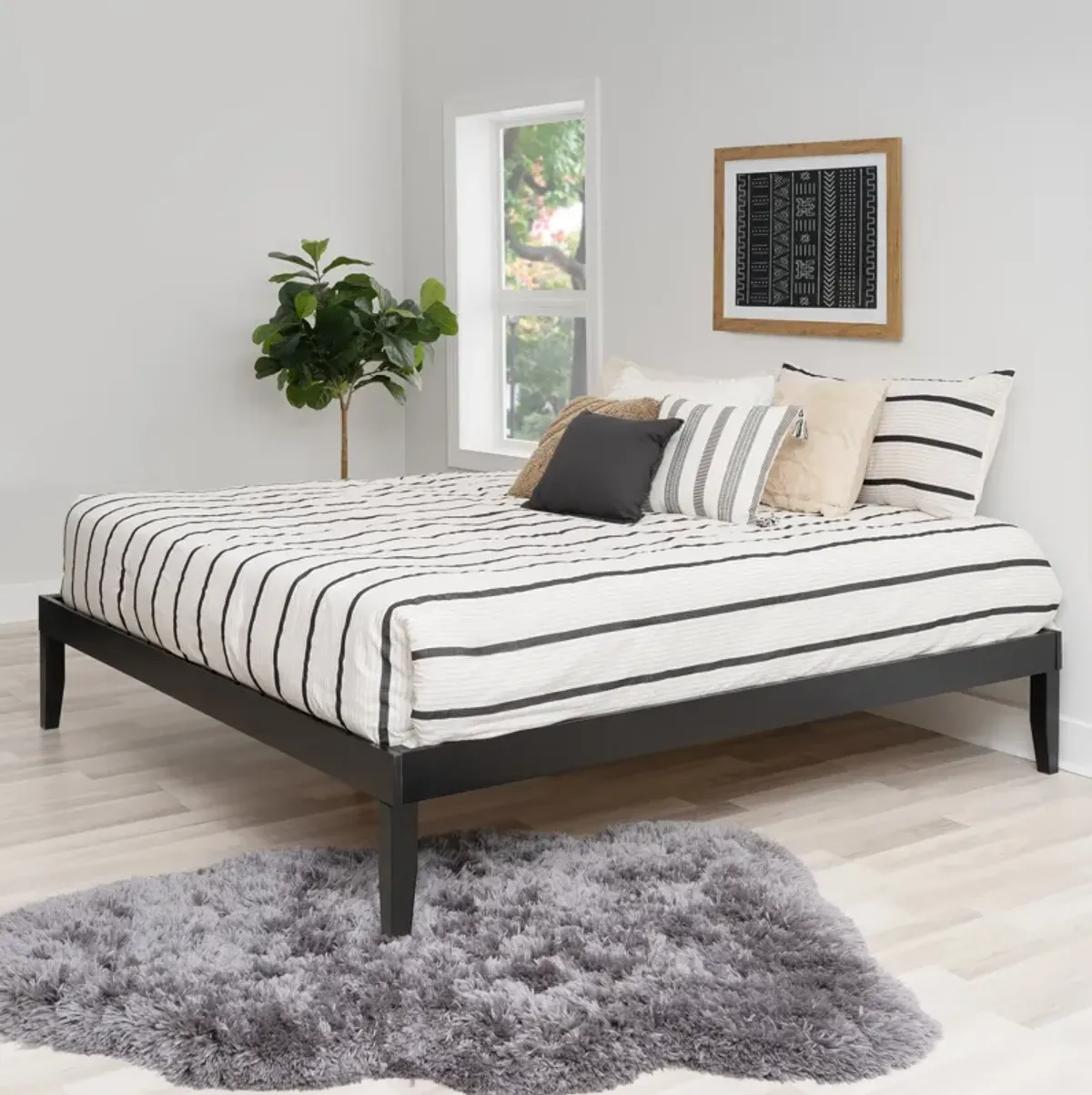 Elna King Platform Bed - Black