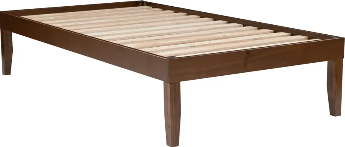 Elna Twin Platform Bed - Walnut