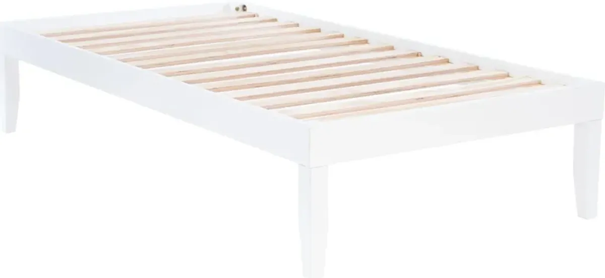 Elna Twin Platform Bed - White