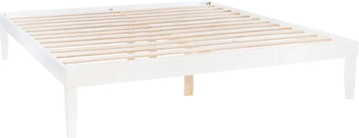 Elna King Platform Bed - White