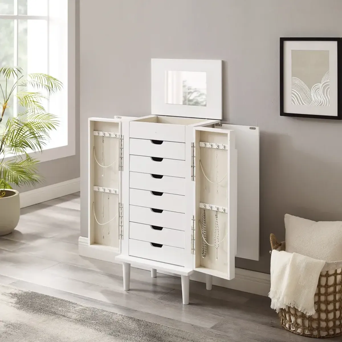 Lorilynn Jewelry Armoire - White