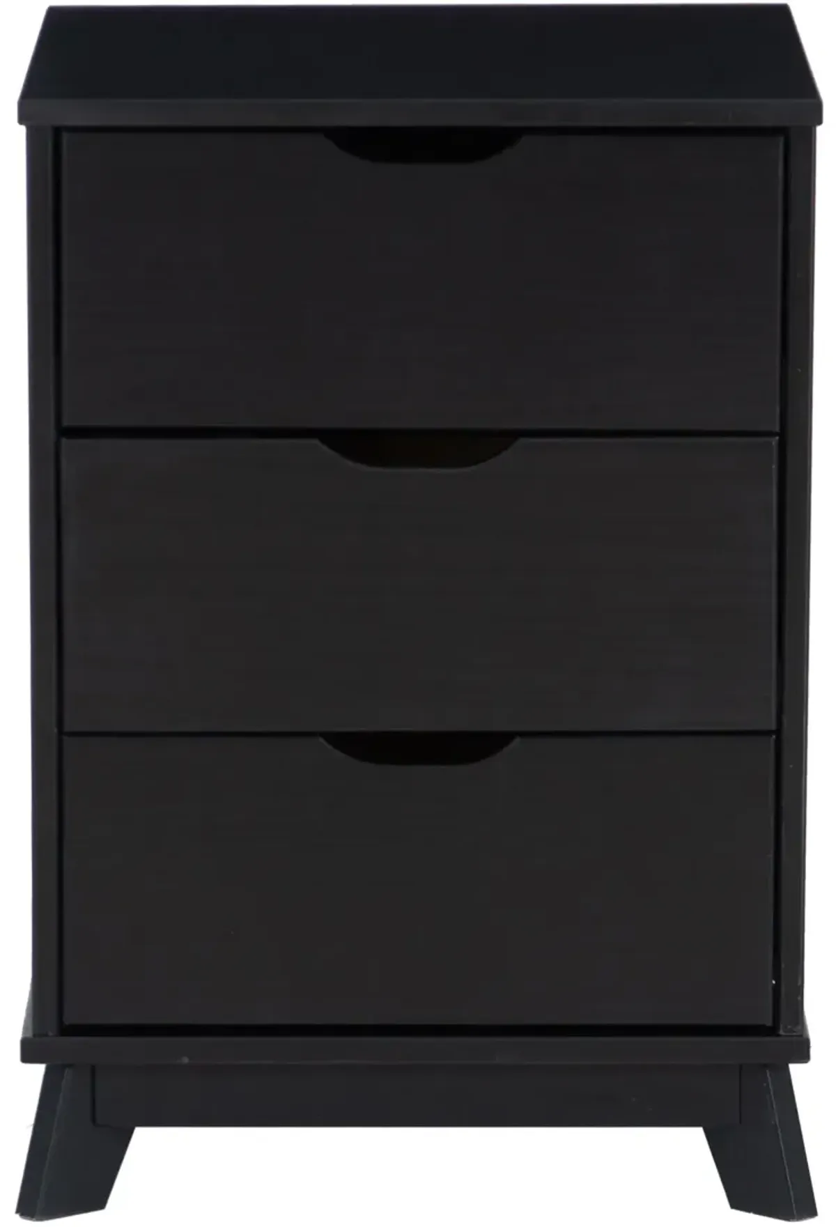 Elna 3-Drawer Nightstand - Black