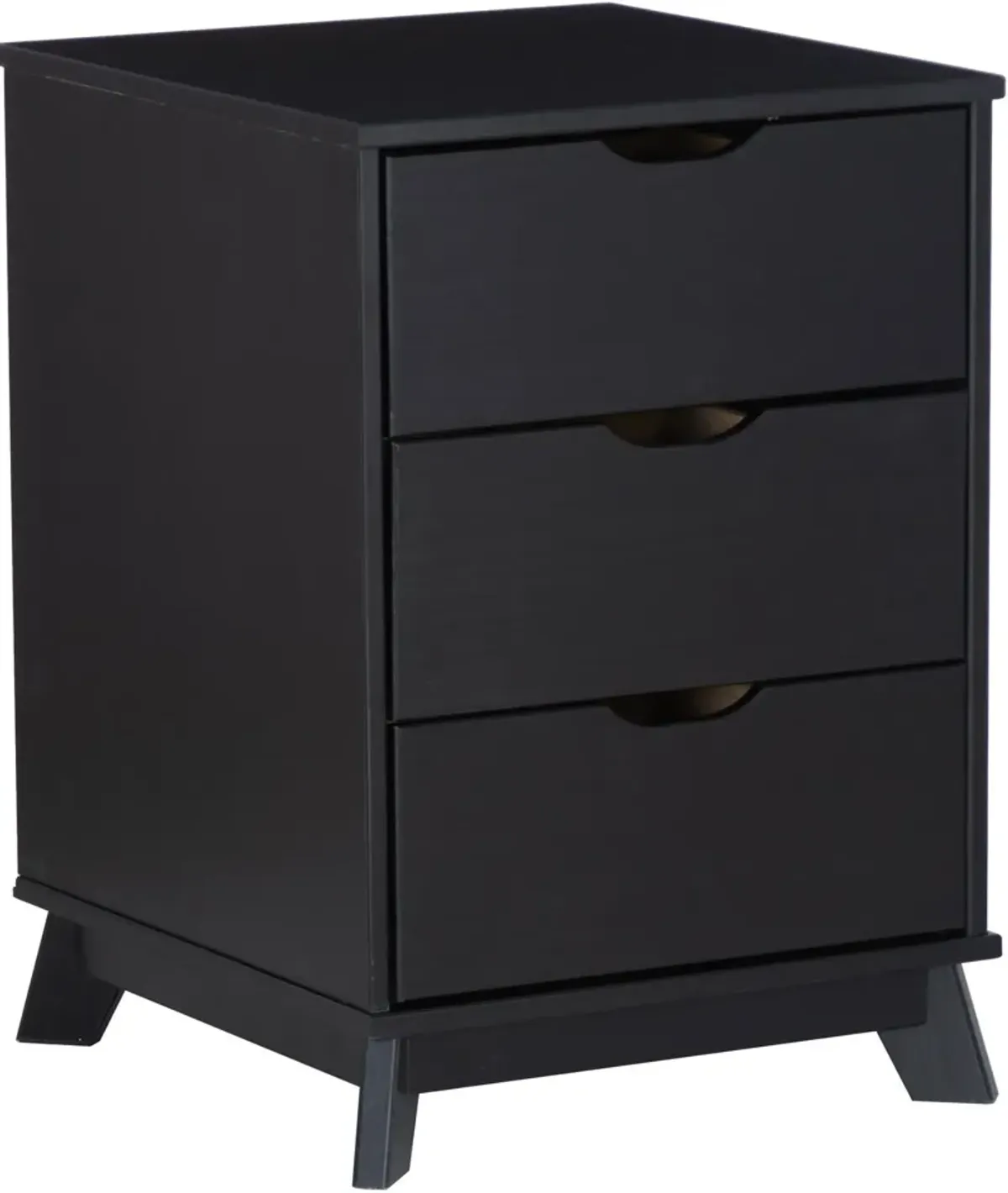 Elna 3-Drawer Nightstand - Black