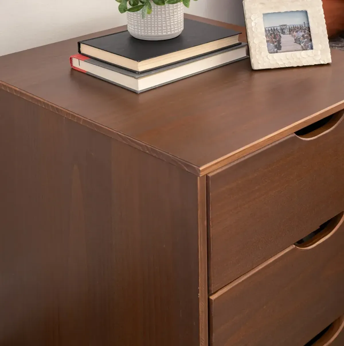 Elna 3-Drawer Nightstand - Walnut