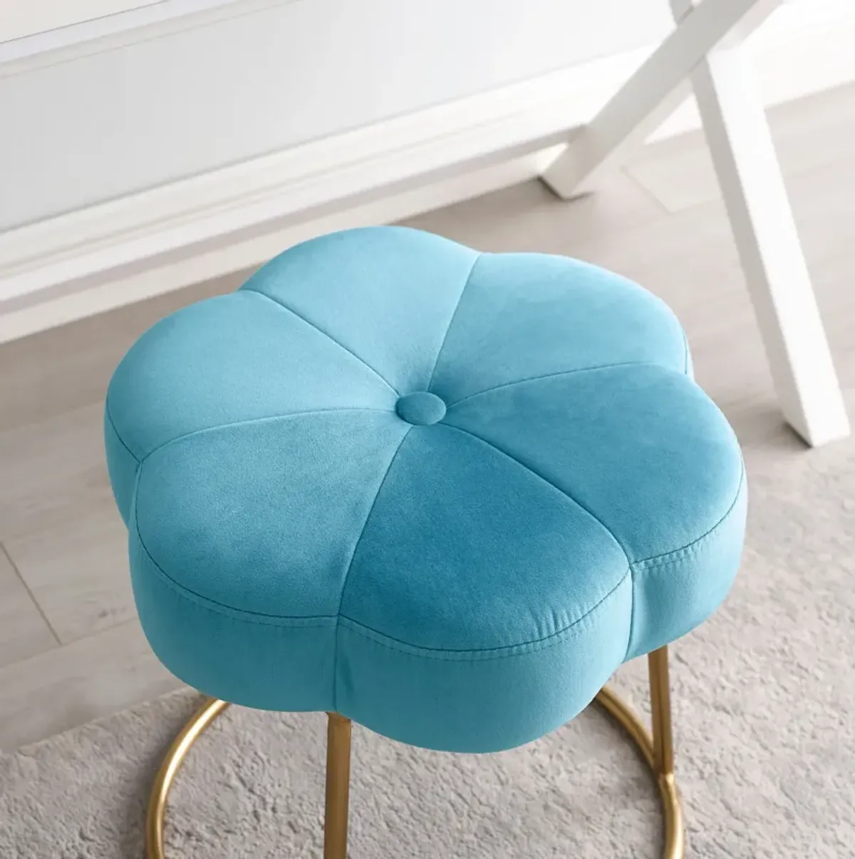 Dora Vanity Stool - Blue