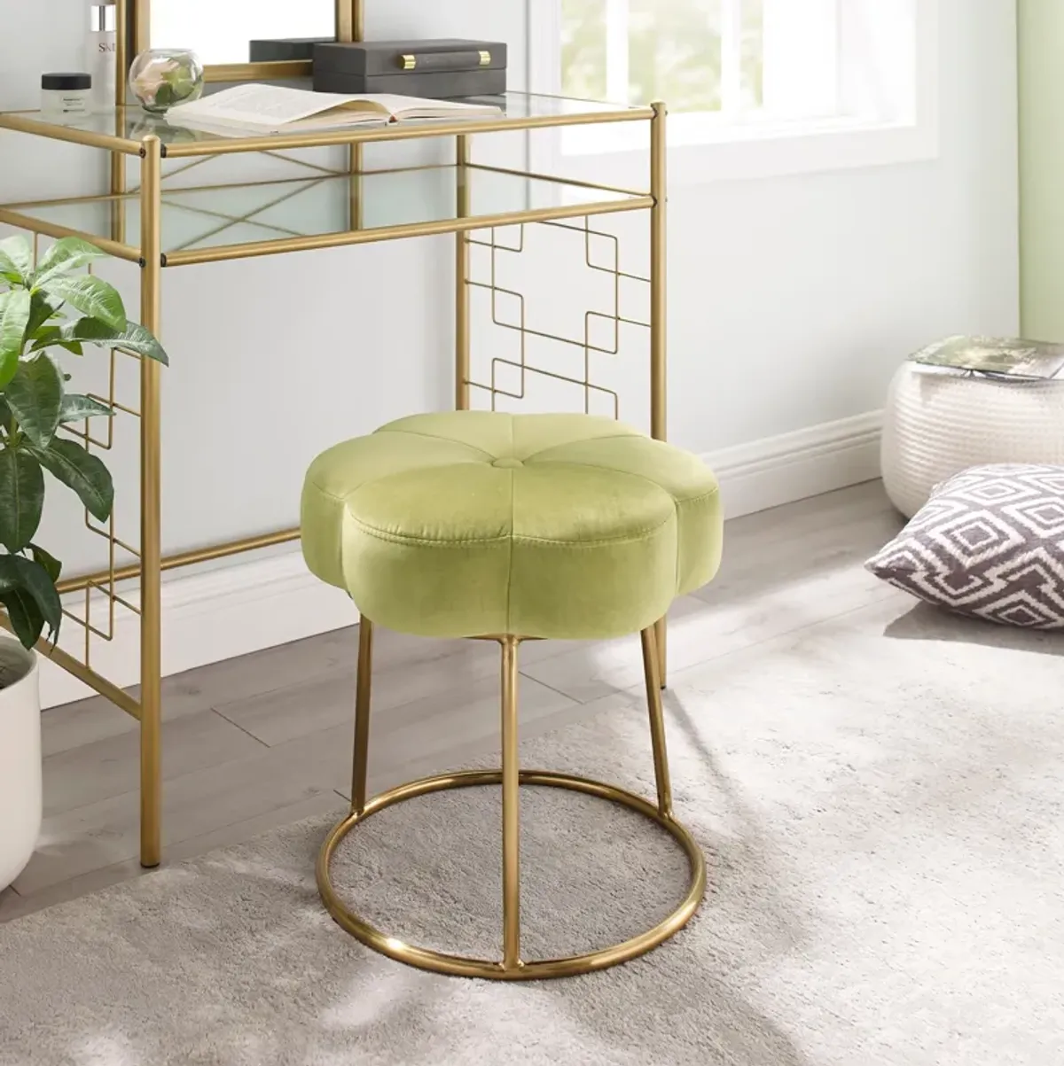 Dora Vanity Stool - Green