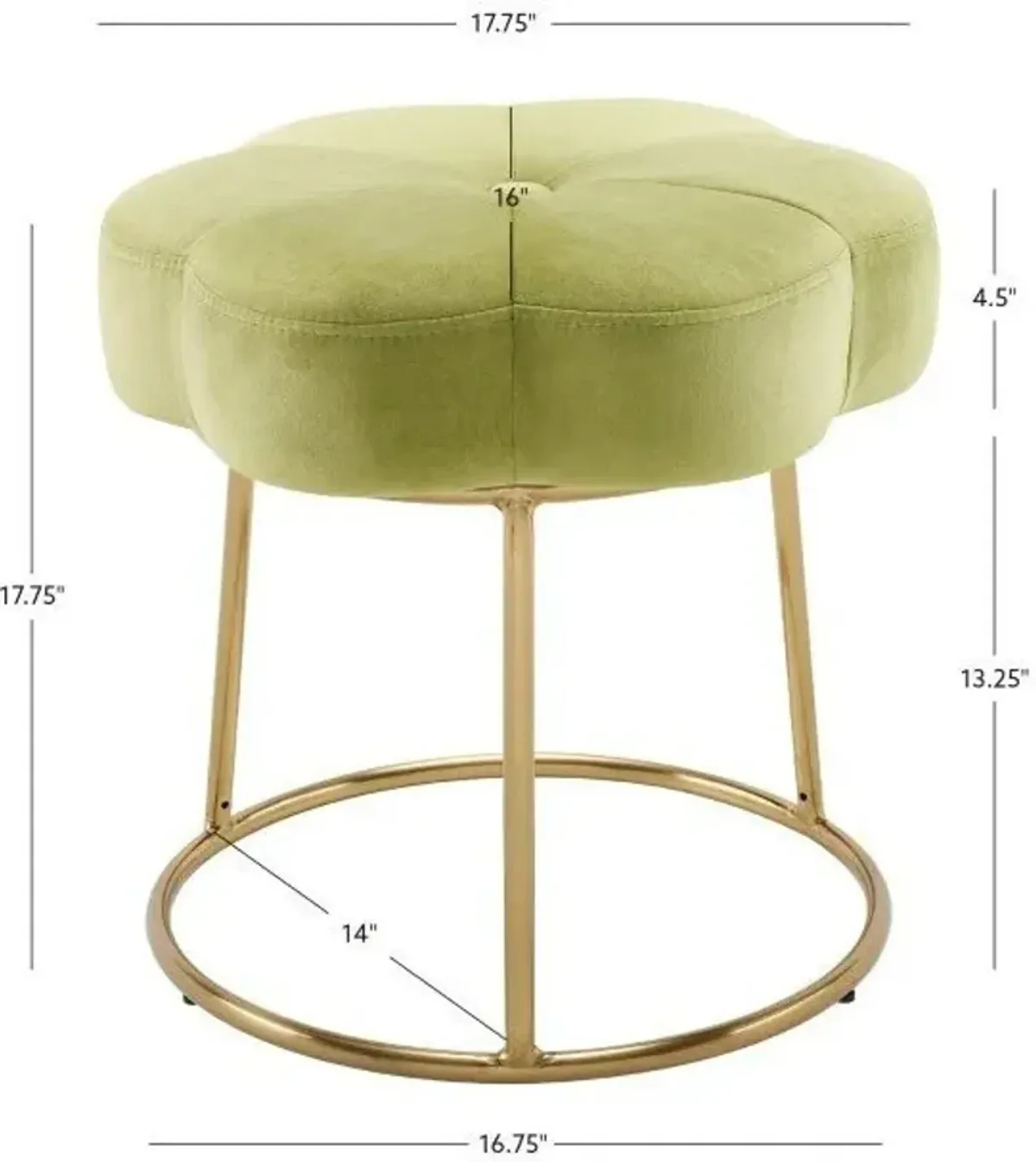 Dora Vanity Stool - Green