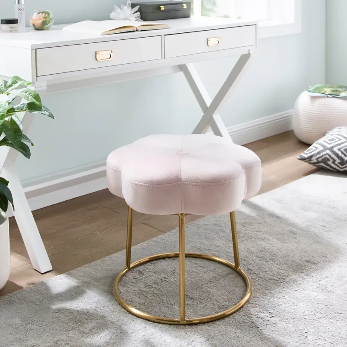 Dora Vanity Stool - Pink