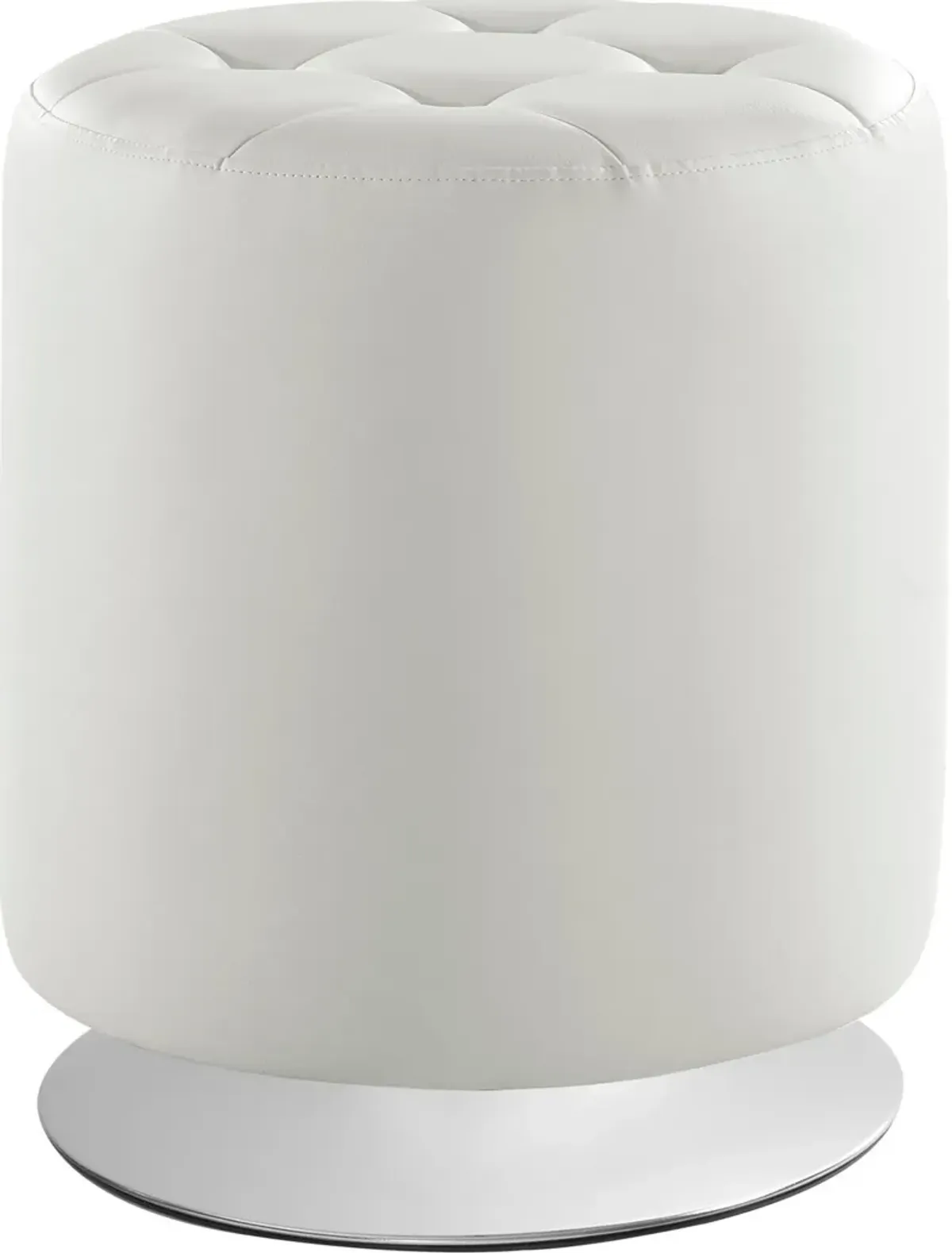 Trelis Swivel Ottoman - White