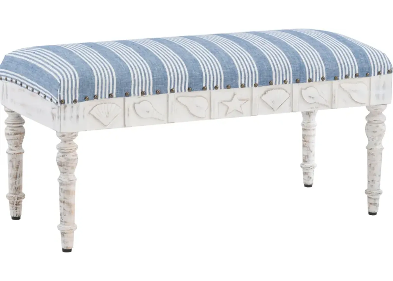 Luca Bench - Distressed White