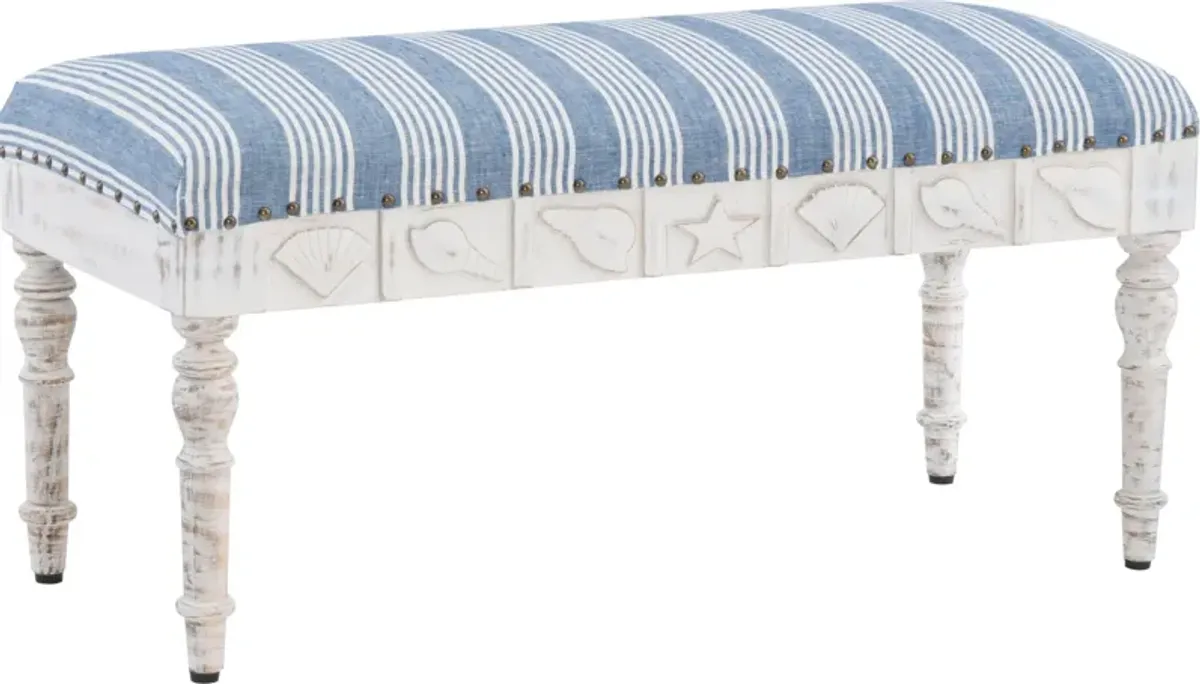 Luca Bench - Distressed White