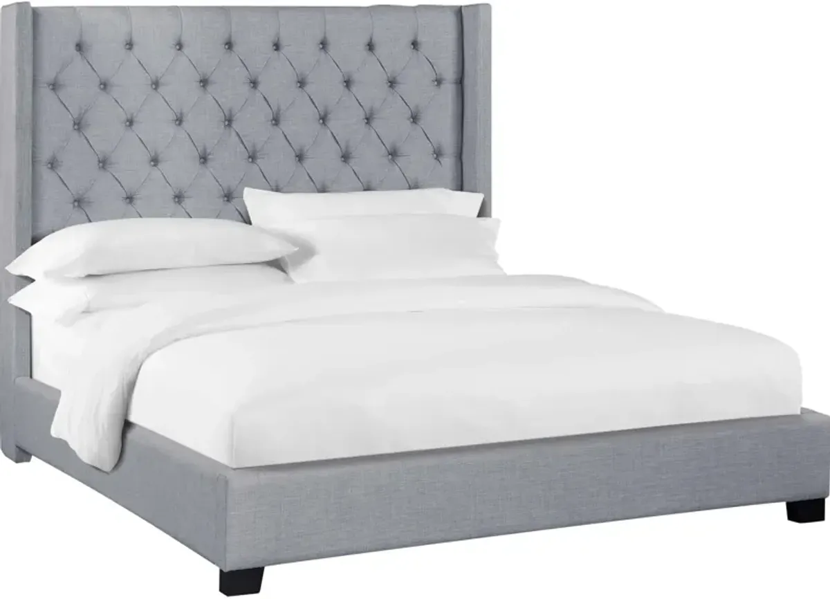 Odette Full Upholstered Platform Bed - Gray