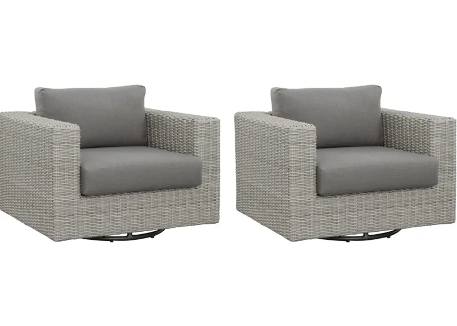 Outer Banks Outdoor Set of 2 Swivel Chairs