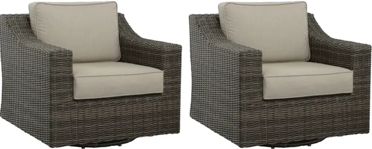 Bloomington Outdoor Set of 2 Swivel Chairs