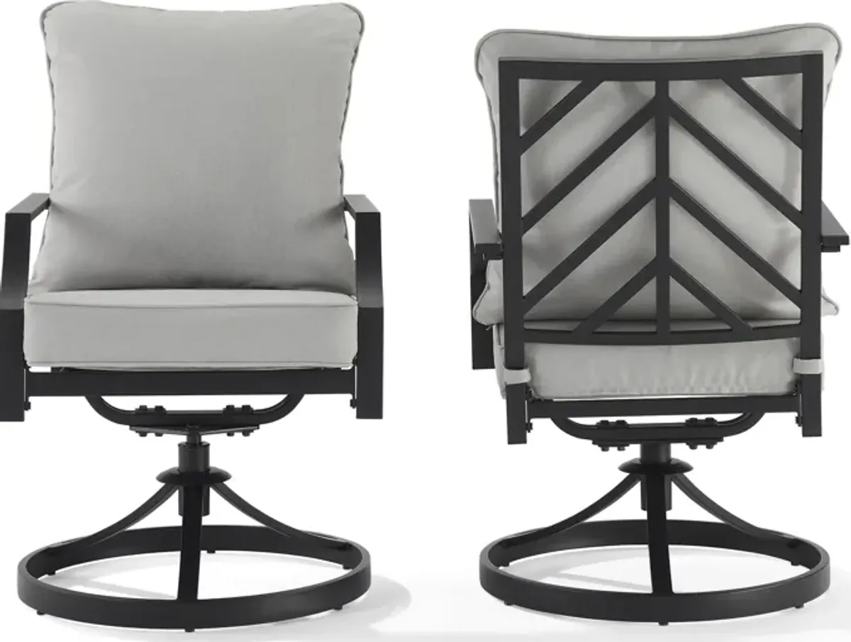 Boise Outdoor Set of 2 Swivel Dining Chairs