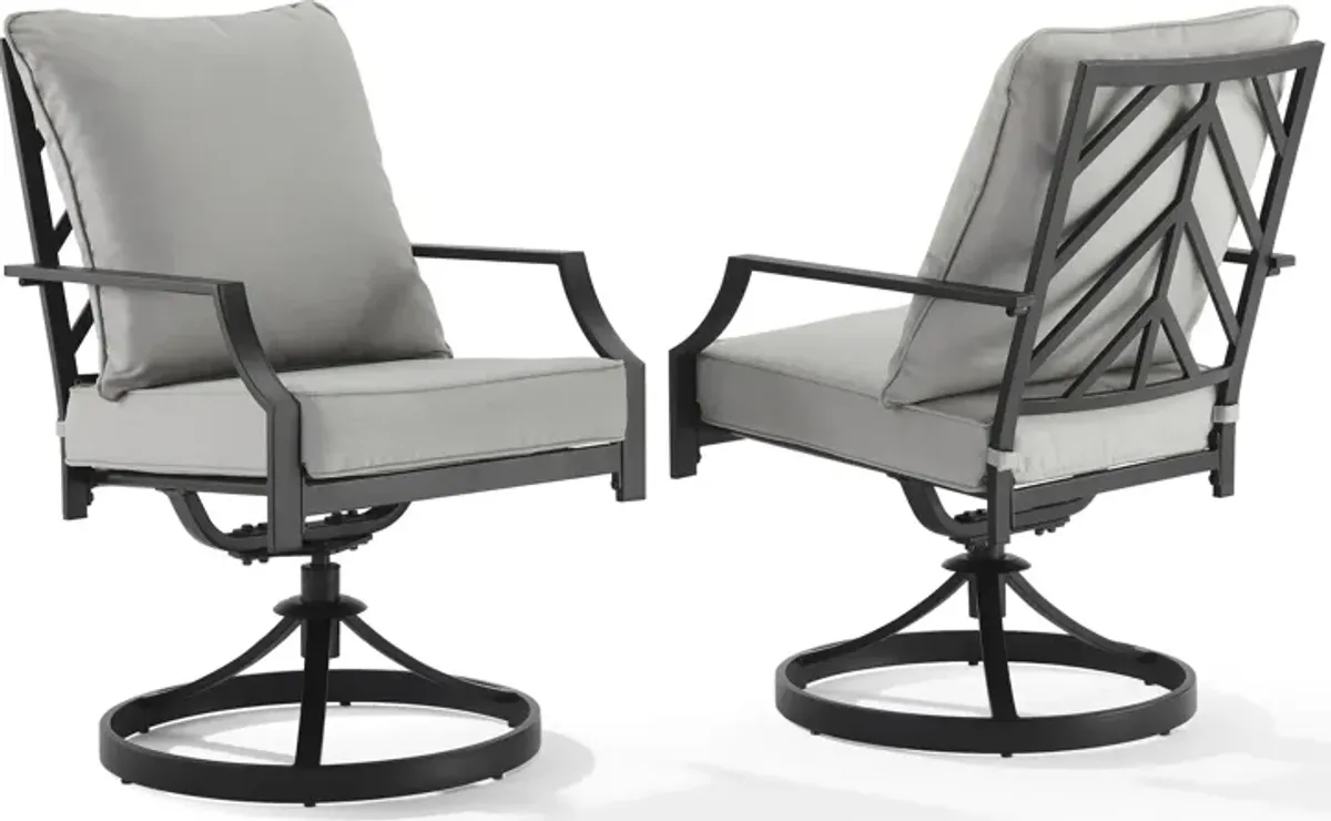 Boise Outdoor Set of 2 Swivel Dining Chairs