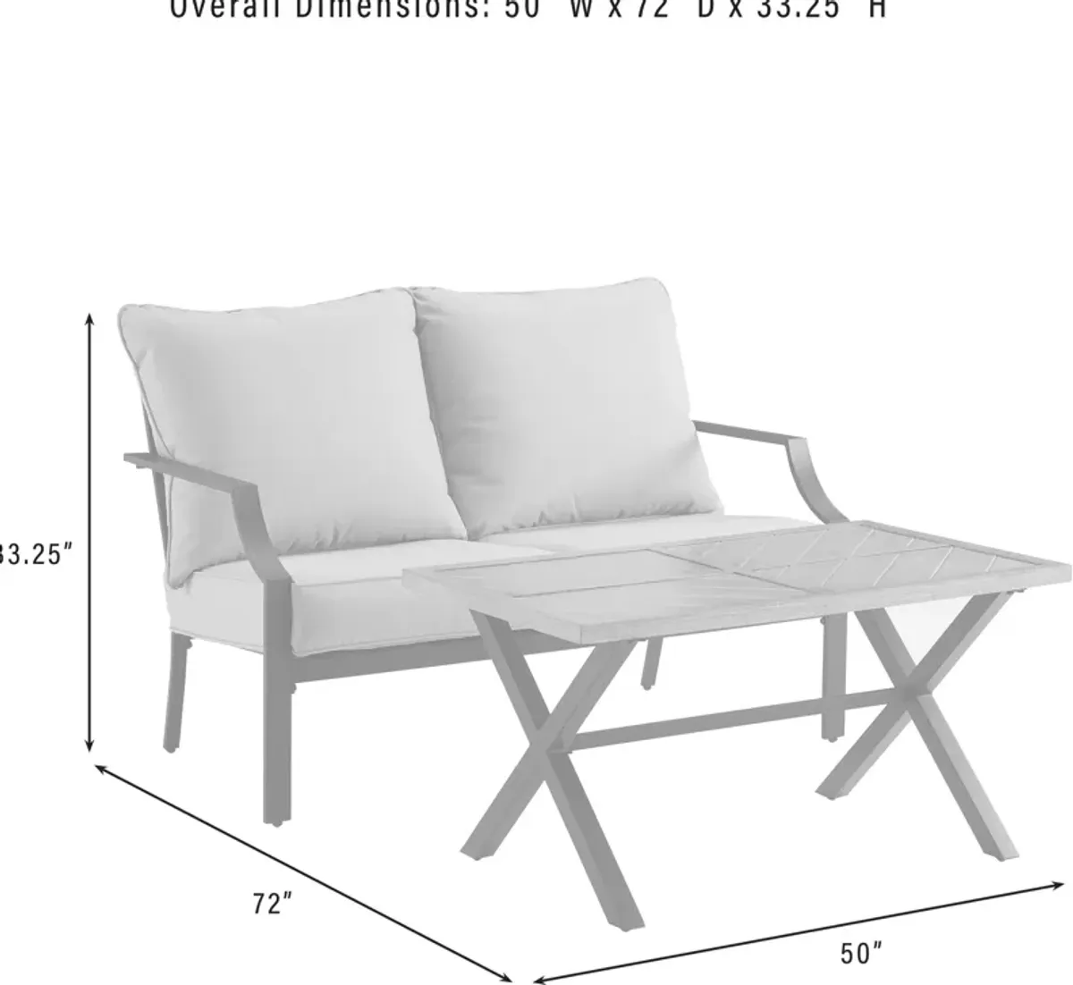 Boise Outdoor Loveseat and Coffee Table