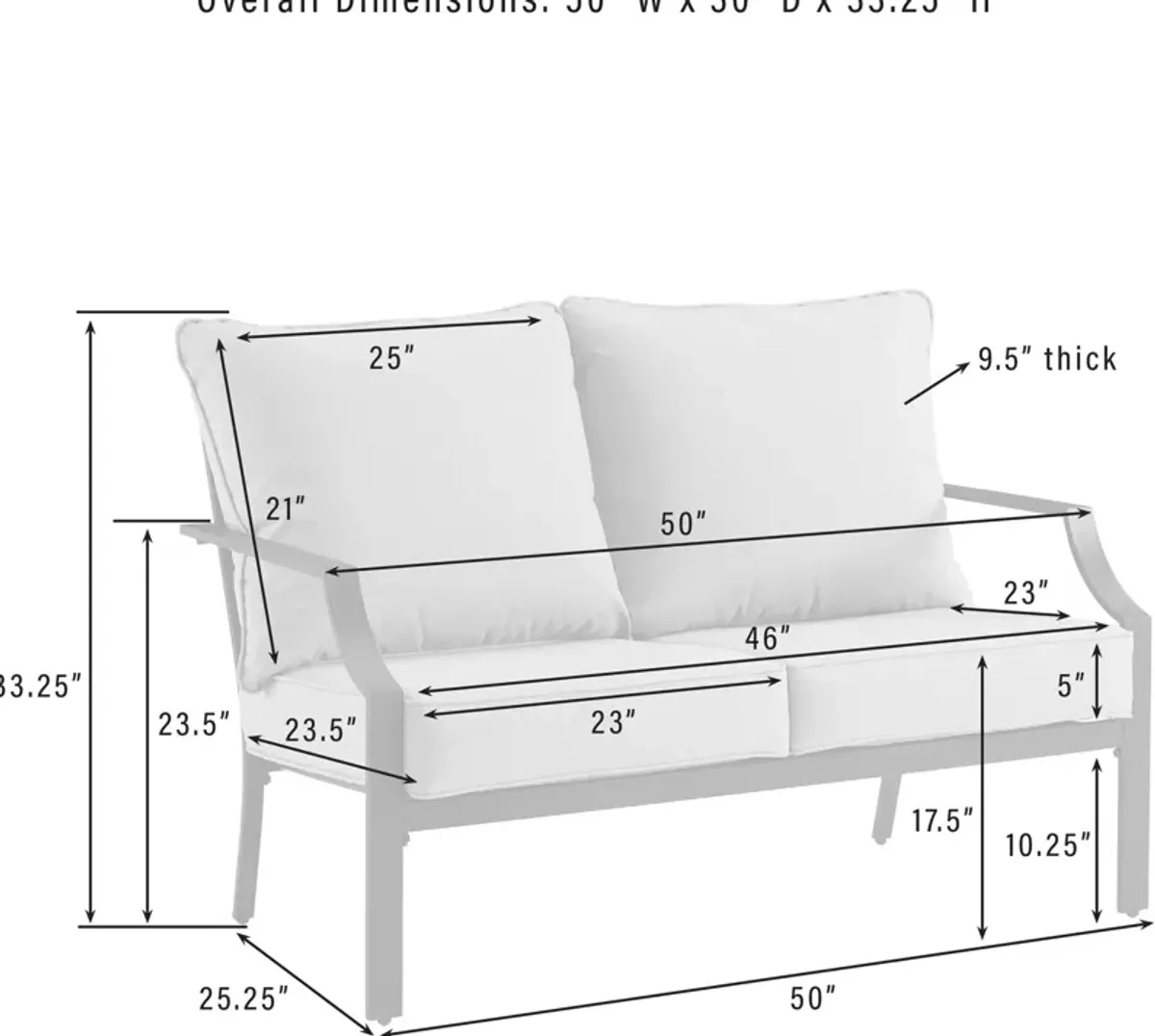 Boise Outdoor Loveseat and Coffee Table