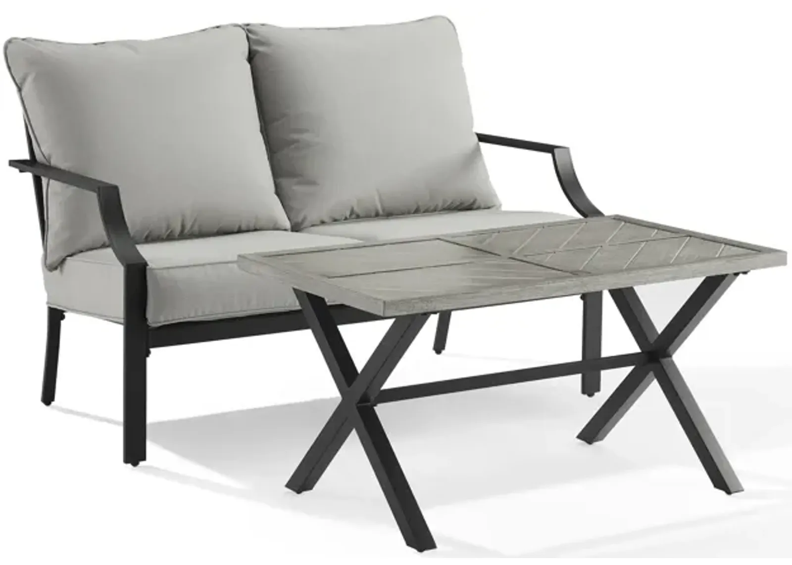 Boise Outdoor Loveseat and Coffee Table