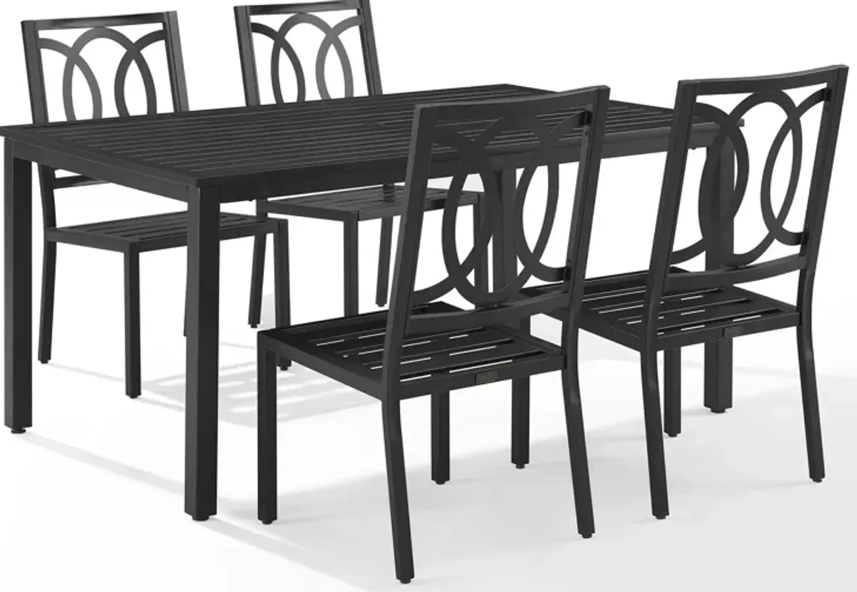 Whidbey Outdoor Dining Table and 4 Dining Chairs