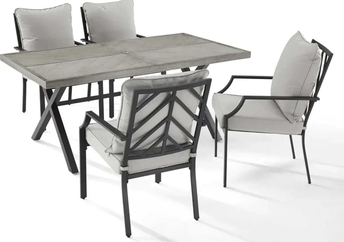 Boise Outdoor Dining Table and 4 Dining Chairs