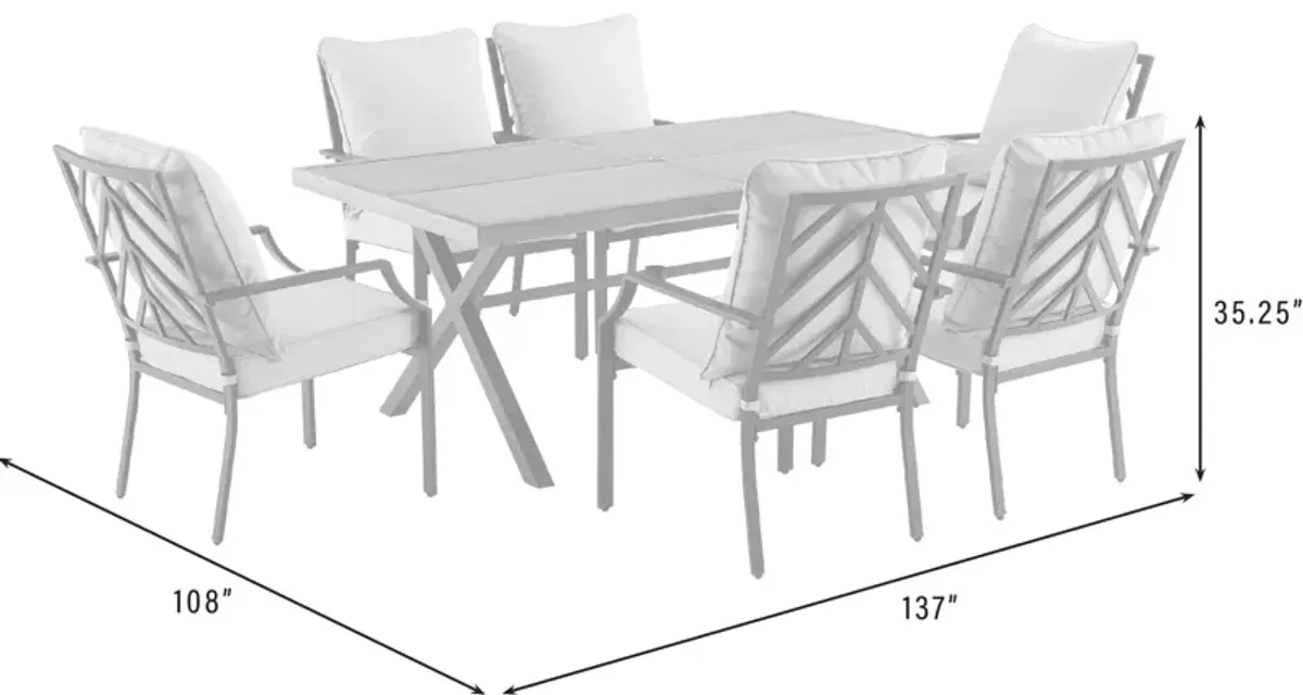 Boise Outdoor Dining Table and 6 Dining Chairs