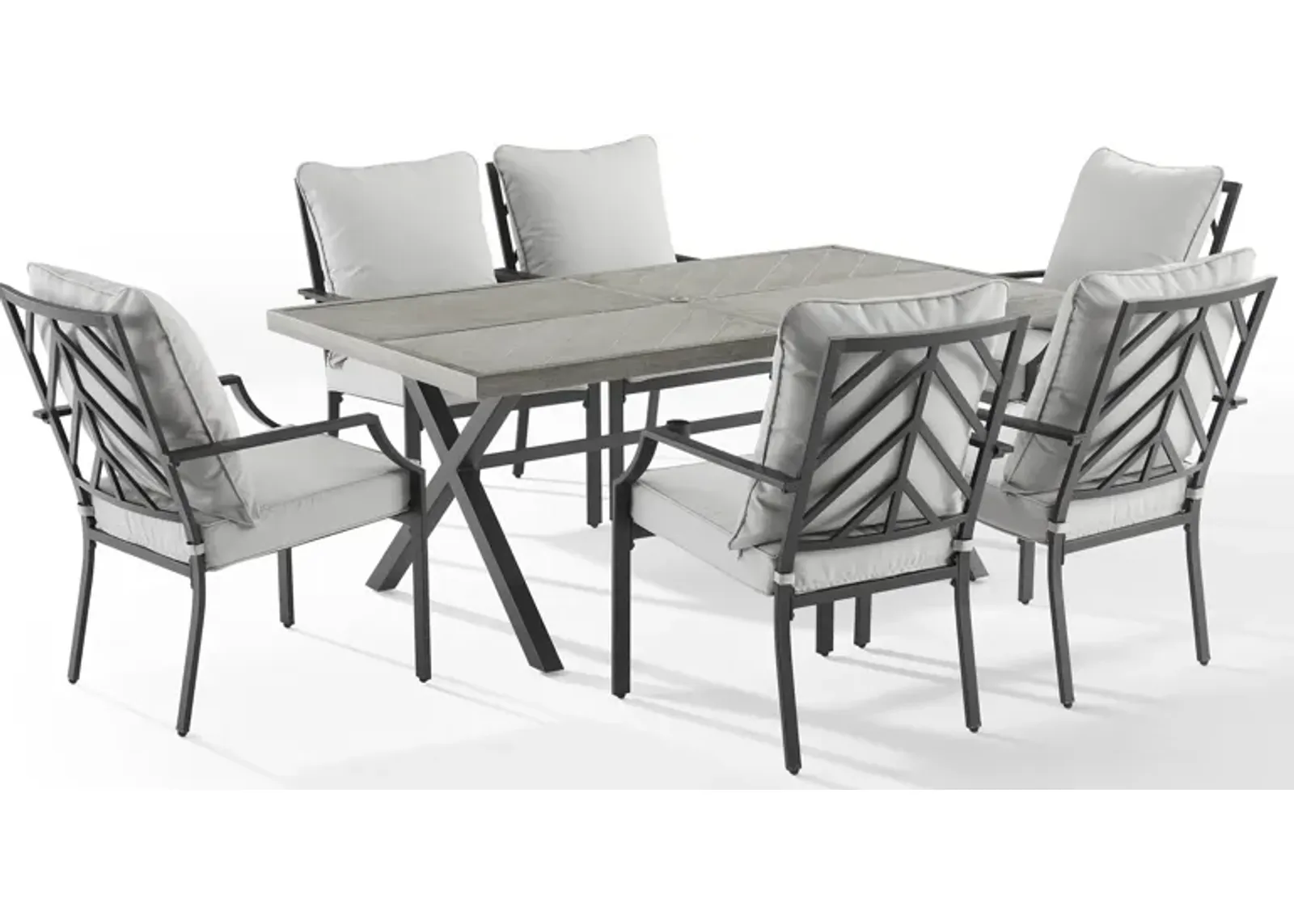 Boise Outdoor Dining Table and 6 Dining Chairs