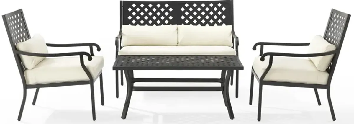 Leavenworth Outdoor Loveseat, Set of 2 Lounge Chairs and Coffee Table