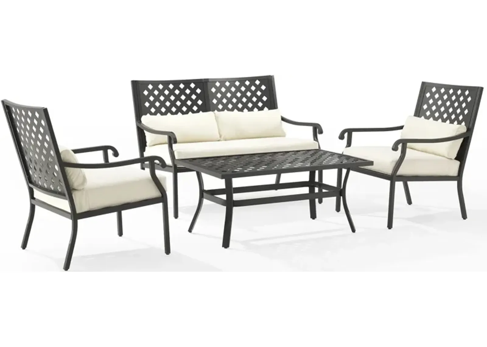 Leavenworth Outdoor Loveseat, Set of 2 Lounge Chairs and Coffee Table