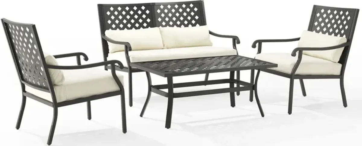 Leavenworth Outdoor Loveseat, Set of 2 Lounge Chairs and Coffee Table