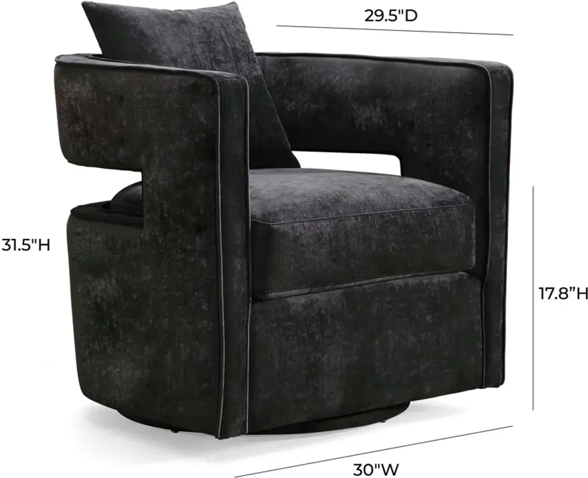 Janet Swivel Accent Chair - Black