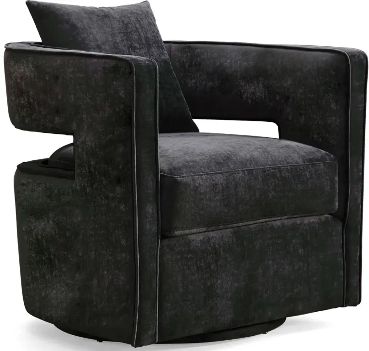 Janet Swivel Accent Chair - Black