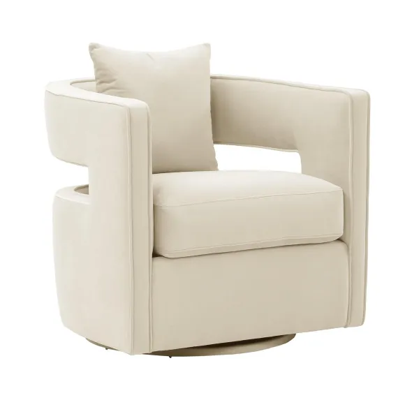 Janet Swivel Accent Chair - Cream