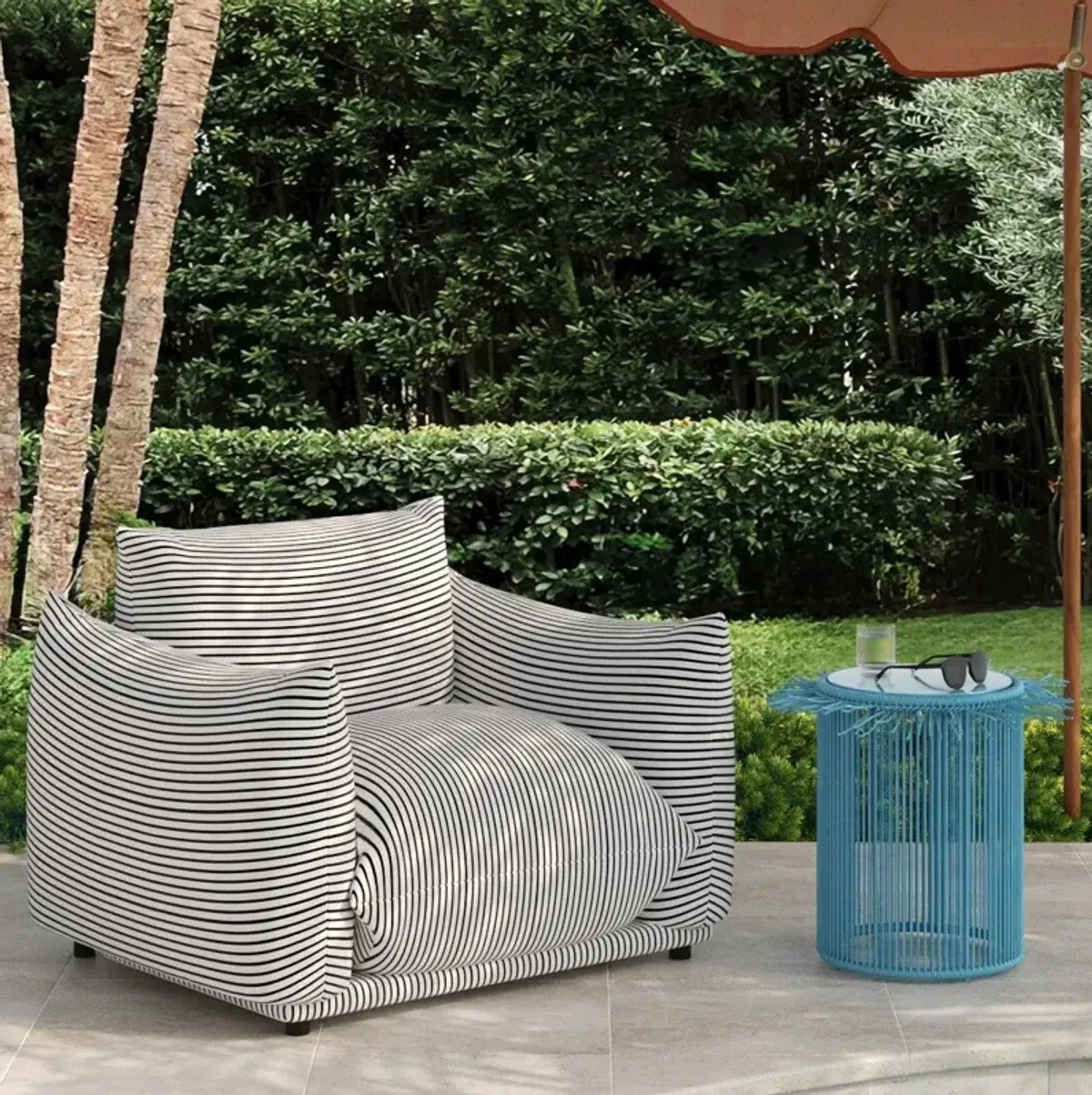 La Jolla Outdoor End Table - Blue