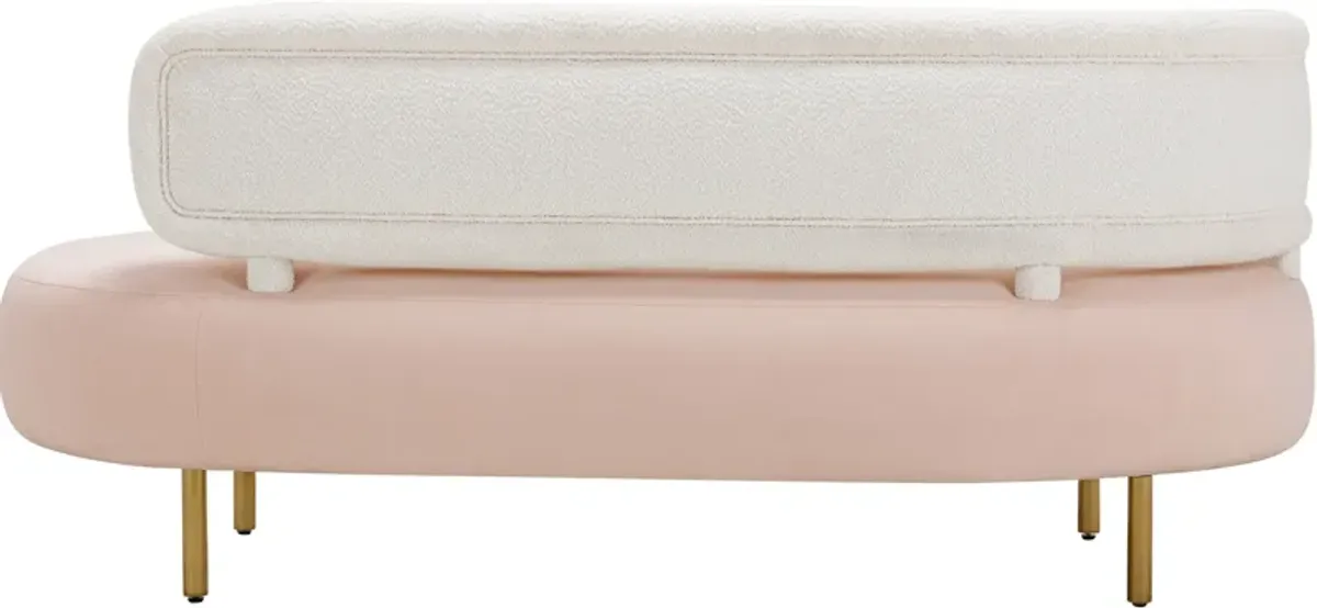 Leyla Sofa - Cream Boucle/Blush Velvet