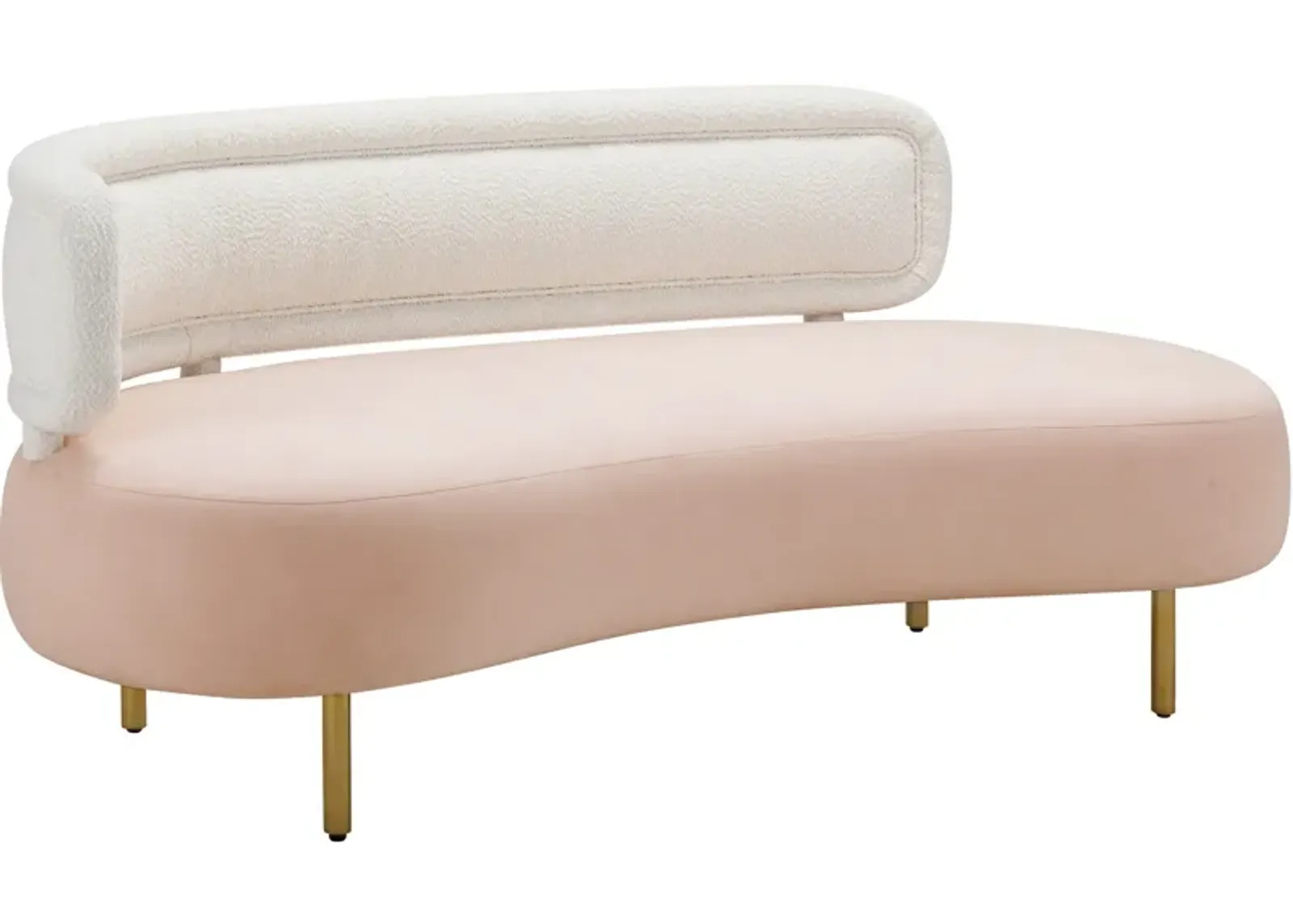 Leyla Sofa - Cream Boucle/Blush Velvet