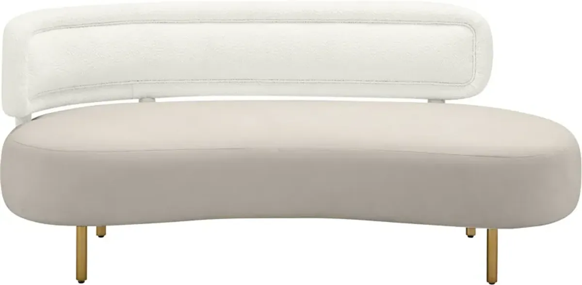 Leyla Sofa - Cream Boucle/Gray Velvet