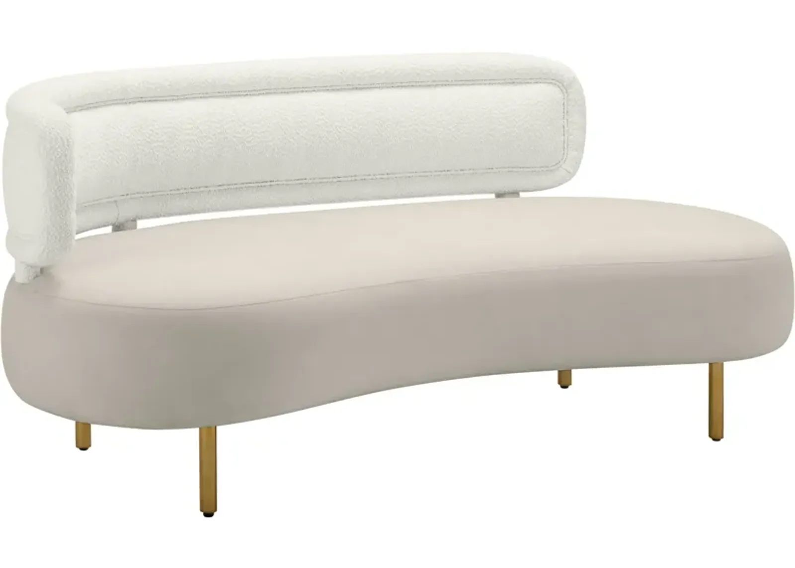 Leyla Sofa - Cream Boucle/Gray Velvet