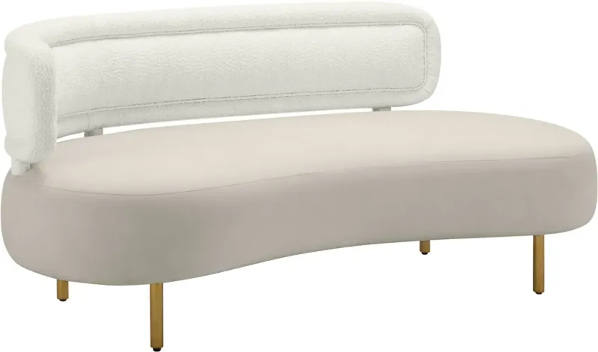 Leyla Sofa - Cream Boucle/Gray Velvet