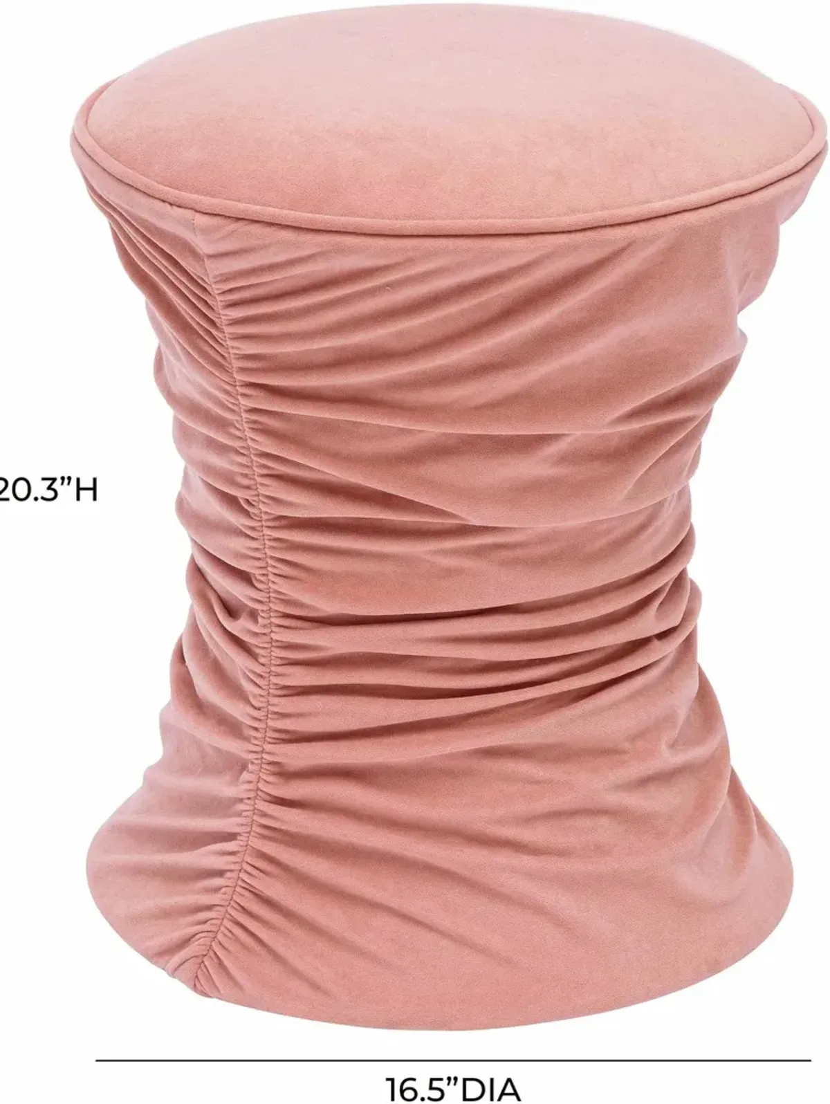 Zirconia Ottoman - Rose Pink Velvet